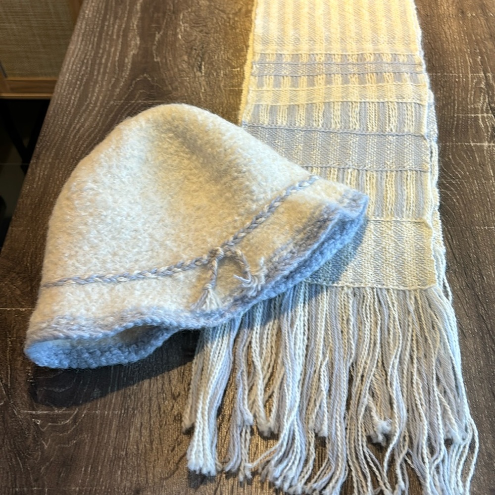 Alpaca wool scarf and hat set. Made in New Zealand.